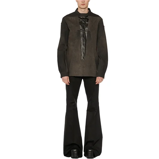 RICK OWENS GIUBBINO IN DENIM SPLINTERED OUTHERSHIRT