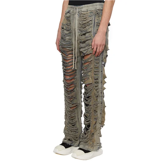 RICK OWENS DRKSHDW PANTALONE IN DENIM CUT PUSHER