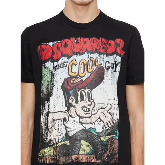 DSQUARED T-SHIRT IN COTONE CON STAMPA