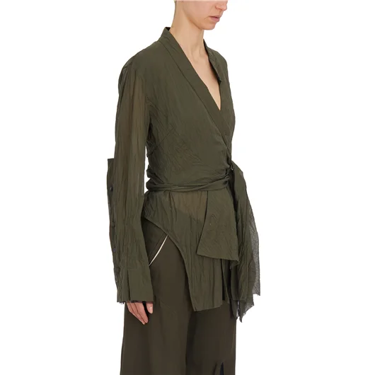 ALESSANDRA MARCHI CAMICIA KIMONO IN COTONE