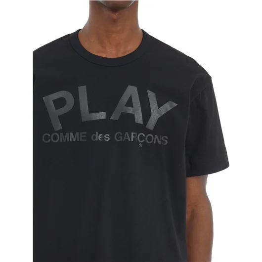 COMME DES GARCONS PLAY T-SHIRT LOGO IN COTONE