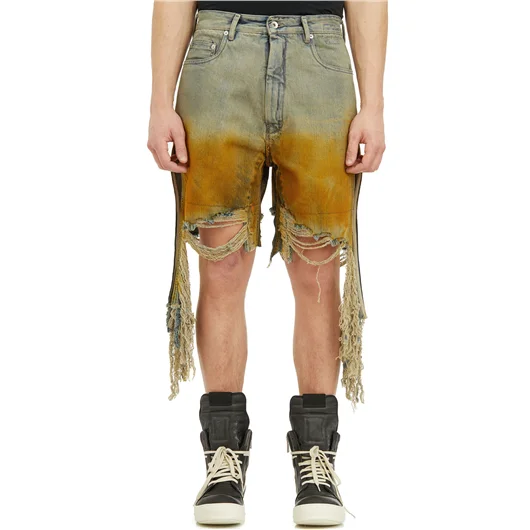 RICK OWENS DRKSHDW BERMUDA IN DENIM GETH CUTOFFS