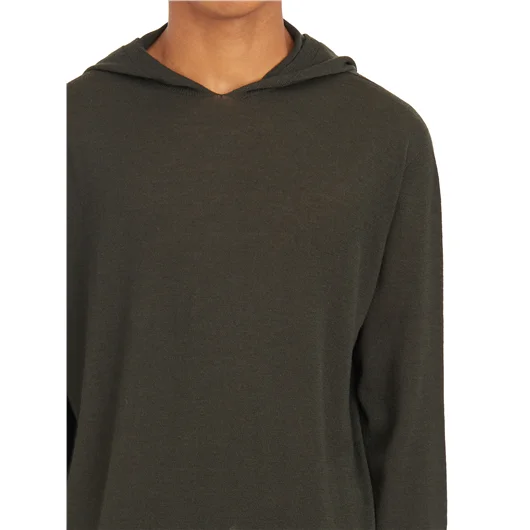 RICK OWENS MAGLIA OVERSIZED CON CAPPUCCIO FOREST