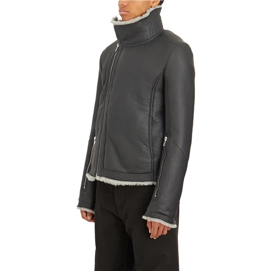 RICK OWENS GIACCA IN MONTONE BAUHAUS JKT BLACK PEARL