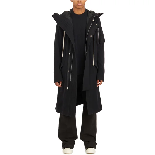 RICK OWENS PARKA MEGAPARKA IN LANA BLACK