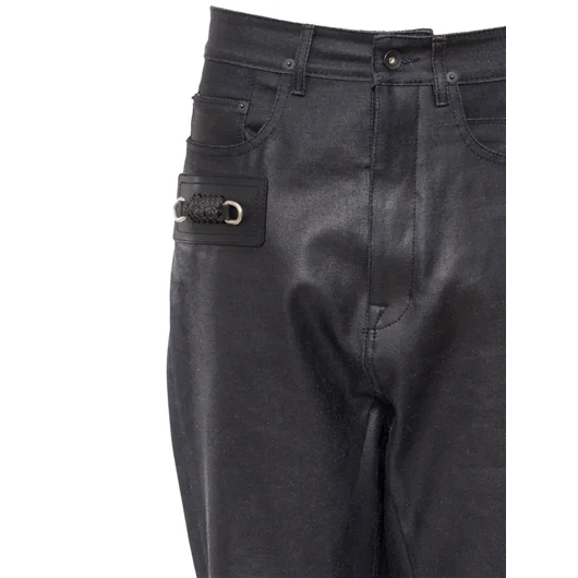 RICK OWENS PANTALONE IN DENIM CERATO